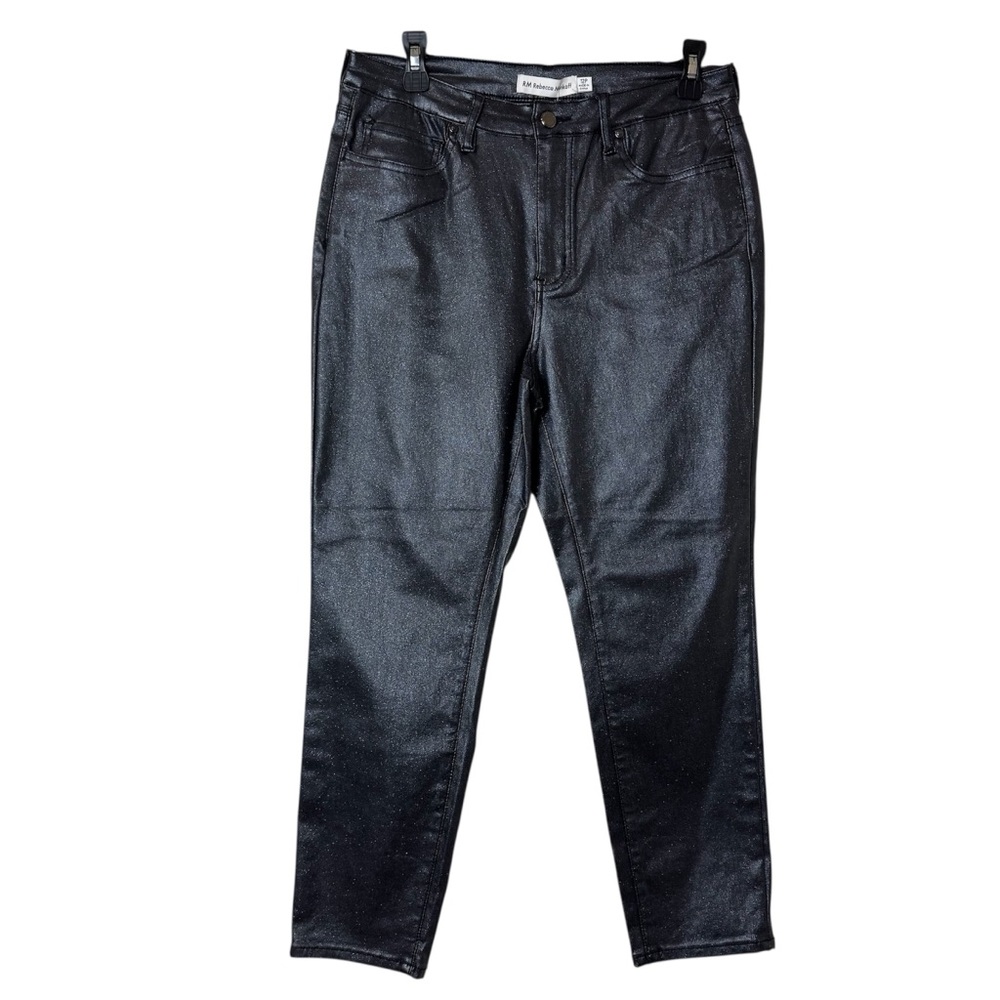 Rebecca Minkoff Skye Skinny Jeans Black Metallic NWT Size 12P